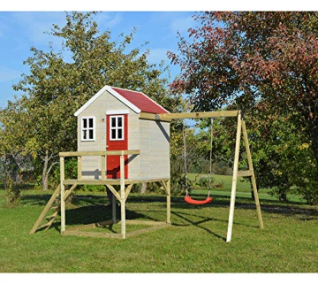 Wendi Toys Kinderspielhaus Zebra Spielturm inkl. Veranda und Schaukelgerüst - 3