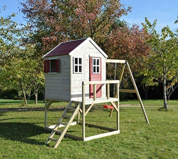 Wendi Toys Kinderspielhaus Zebra Spielturm inkl. Veranda und Schaukelgerüst - 4