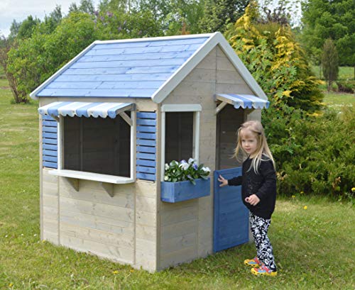 Wendi Toys M17 Maritime House | Kinder HolzSpielhaus | Blau Holz Garten Haus | Holzhäuser für draußen - 3