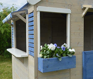 Wendi Toys M17 Maritime House | Kinder HolzSpielhaus | Blau Holz Garten Haus | Holzhäuser für draußen - 5
