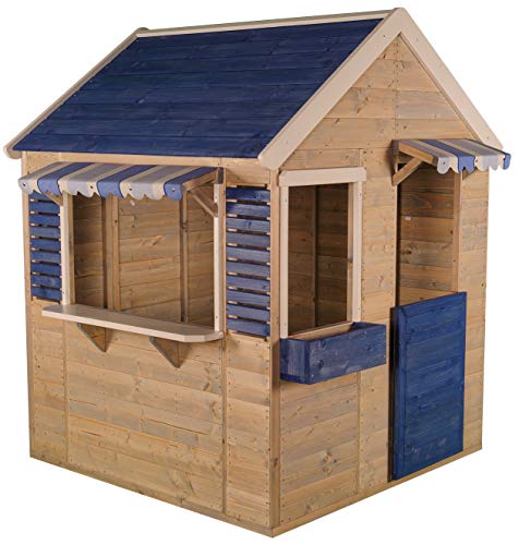 Wendi Toys M17 Maritime House | Kinder HolzSpielhaus | Blau Holz Garten Haus | Holzhäuser für draußen - 1