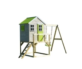 Wendi Toys M23L My Lodge | Kinder Spielhaus aus Holz für den Außenbereich mit einsitzigen Schaukeln, Veranda, Gartenhaus für 3-7 Jahre - 1