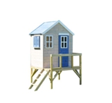 Wendi Toys M25B Gartenhaus Holz | Kinderhaus Outdoor | Blau Spielhaus für Jungen und Mädchen 3-7 Jahre | Spielturm mit Veranda | Kinder Holzhaus 130 x 170 x 212 cm - 1