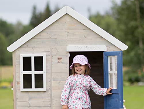 Wendi Toys M25B Gartenhaus Holz | Kinderhaus Outdoor | Blau Spielhaus für Jungen und Mädchen 3-7 Jahre | Spielturm mit Veranda | Kinder Holzhaus 130 x 170 x 212 cm - 5