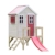 Wendi Toys M26R Kinder Gartenhaus | Spielturm mit Rutsche un Veranda 60 cm | Outdoor Kinder Spielhaus 260 x 170 x 212 cm Rot | Kinderhaus Spielhaus für draussen - 1