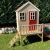 Wendi Toys M4 Nordic Garden House WE-703 + WE-705 + WE-711| Kinderspielhaus auf Plattform mit Rutsche 118 cm| Kinder Holz Spielhaus Gartenhaus mit Fenstern, Leiter, Rutsche, Volltür - 2