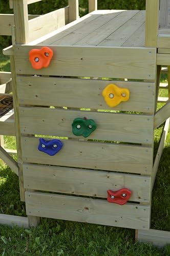 Wendi Toys M7-Gym Outdoor-Spielgerät für Kinder mit Küchenaufsatz, Klettergerüst aus Holz mit Rutsche, Gartenspielhaus für Kinder, ab 3 Jahren, Spielen im Freien, Rot - 7