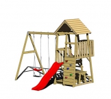 Wendi Toys Spielturm Flamingo Stelzenhaus Kletterturm inkl. Rutsche, Schaukel & Kletterwand - 1