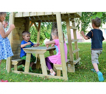 Wendi Toys Spielturm Gorilla Stelzenhaus Kletterturm inkl. Rutsche, Schaukel & Kletterwand - 3
