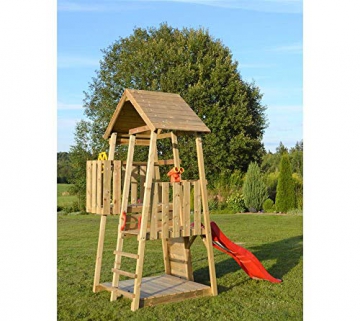 Wendi Toys Spielturm Hase Stelzenhaus Kletterturm inkl. Rutsche & Kletterwand - 2