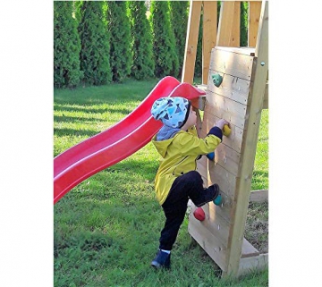 Wendi Toys Spielturm Hase Stelzenhaus Kletterturm inkl. Rutsche & Kletterwand - 4