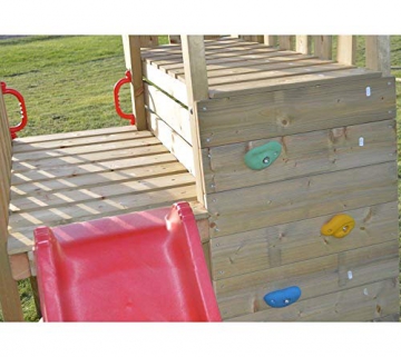 Wendi Toys Spielturm Hase Stelzenhaus Kletterturm inkl. Rutsche & Kletterwand - 5