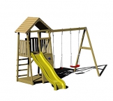 Wendi Toys Spielturm Pinguin inkl. Kletterwand, Doppelschaukel und Rutsche - 1