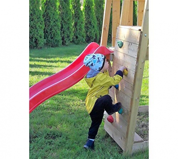 Wendi Toys Spielturm Salamander Stelzenhaus Kletterturm inkl. Rutsche & Kletterwand - 2