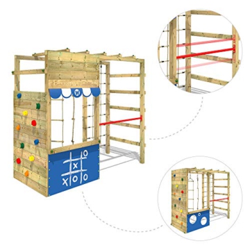 WICKEY Klettergerüst Spielturm Smart Action mit roter Plane, Gartenspielgerät mit Kletterwand & Spiel-Zubehör - 5