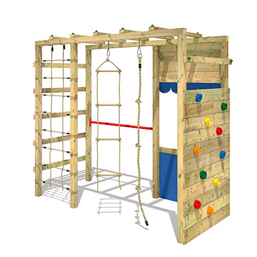 WICKEY Klettergerüst Spielturm Smart Action mit roter Plane, Gartenspielgerät mit Kletterwand & Spiel-Zubehör - 6