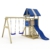 Wickey Spielturm Klettergerüst DinkyHouse, Schaukel & Blaue Rutsche, Outdoor Kinder Kletterturm mit Sandkasten, Leiter & Spiel-Zubehör für Kinder im Garten - 1