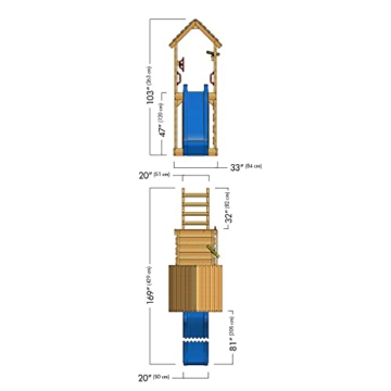 WICKEY Spielturm Klettergerüst JoyFlyer mit violetter Rutsche, Kletterturm mit Sandkasten, Leiter & Spiel-Zubehör - 8