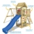 WICKEY Spielturm Klettergerüst MultiFlyer Holzdach mit Schaukel & apfelgrüner Rutsche, Kletterturm mit Holzdach, Sandkasten, Leiter & Spiel-Zubehör - 2