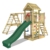 WICKEY Spielturm Klettergerüst RocketFlyer mit Schaukel & grüner Rutsche, Kletterturm mit Sandkasten, Kletteranbau & Spiel-Zubehör - 1