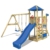 WICKEY Spielturm Klettergerüst Smart Savana mit Schaukel & blauer Rutsche, Kletterturm mit Kletterleiter & Spiel-Zubehör - 1