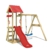 WICKEY Spielturm Klettergerüst TinyWave mit Schaukel & roter Rutsche, Kletterturm mit Sandkasten, Leiter & Spiel-Zubehör - 1