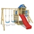 WICKEY Spielturm Smart Cave - Klettergerüst mit Stelzenhaus, Schaukel, Sandkasten, Kletterwand und -leiter, blauer Plane und roter Wellenrutsche - 1