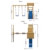 WICKEY Spielturm Smart Scoop Kletterturm Klettergerüst mit Rutsche, doppelter Schaukel, Kletterwand und Sandkasten, blaue Rutsche + gelb-rote Plane - 6