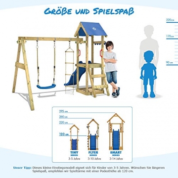 WICKEY Spielturm TinyCabin Kletterturm Spielplatz mit Schaukel und Rutsche, Sandkasten und Strickleiter - 4