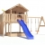 XL-Baumhaus COLINO von Oskar Spielturm mit Schaukelanbau, XXL- Rutsche, Basketballkorb, Sandkasten, Balkon und Kletterrampe auf 1,50 Meter Podesthöhe (2017) (blau) (Blau) - 1