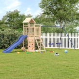 Yolola Spielturm, Klettergerüst mit Rutsche Schaukel, Kinder Kletterturm mit Holzdach, Spiel-Zubehör für Garten, Holz Spielplatz, Massivholz Kiefer#13 - 1