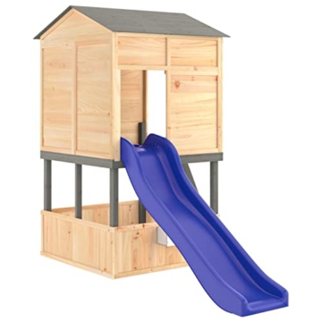 Yolola Spielturm mit Rutsche, Gartenhaus Kinder Spielturm mit Rutsche,Outdoor Kinder Spielturm mit Sandkasten,Spielhaus Kinder Outdoor mit Rutsche,Massives Tannenholz - 3