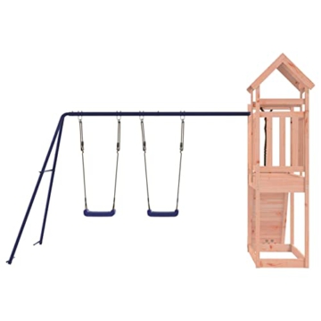 Yolola Spielturm Outdoor Klettergerüst mit Schaukel Outdoor Kinder Kletterturm mit Holzdach, Gartenspiele Für Kinder,Holz Spielplatz Für Garten, Massivholz Kiefer - 7