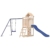 Yolola Spielturm Outdoor Klettergerüst mit Schaukel & Rutsche Outdoor Kinder Kletterturm mit Holzdach, Gartenspiele Für Kinder,Holz Spielplatz Für Garten, Massivholz Kiefer - 2