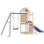 Yolola Spielturm Outdoor Klettergerüst mit Schaukel & Rutsche Outdoor Kinder Kletterturm mit Holzdach, Gartenspiele Für Kinder,Holz Spielplatz Für Garten, Massivholz Kiefer - 3