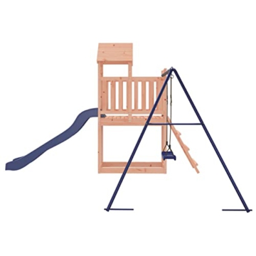 Yolola Spielturm Outdoor Klettergerüst mit Schaukel & Rutsche Outdoor Kinder Kletterturm mit Holzdach, Gartenspiele Für Kinder,Holz Spielplatz Für Garten, Massivholz Kiefer - 6