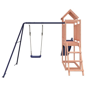 Yolola Spielturm Outdoor Klettergerüst mit Schaukel & Rutsche Outdoor Kinder Kletterturm mit Holzdach, Gartenspiele Für Kinder,Holz Spielplatz Für Garten, Massivholz Kiefer - 7