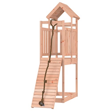 Yolola Spielturm Outdoor Klettergerüst Outdoor Kinder Kletterturm mit Holzdach, Gartenspiele Für Kinder,Holz Spielplatz Für Garten, Massivholz Kiefer - 3